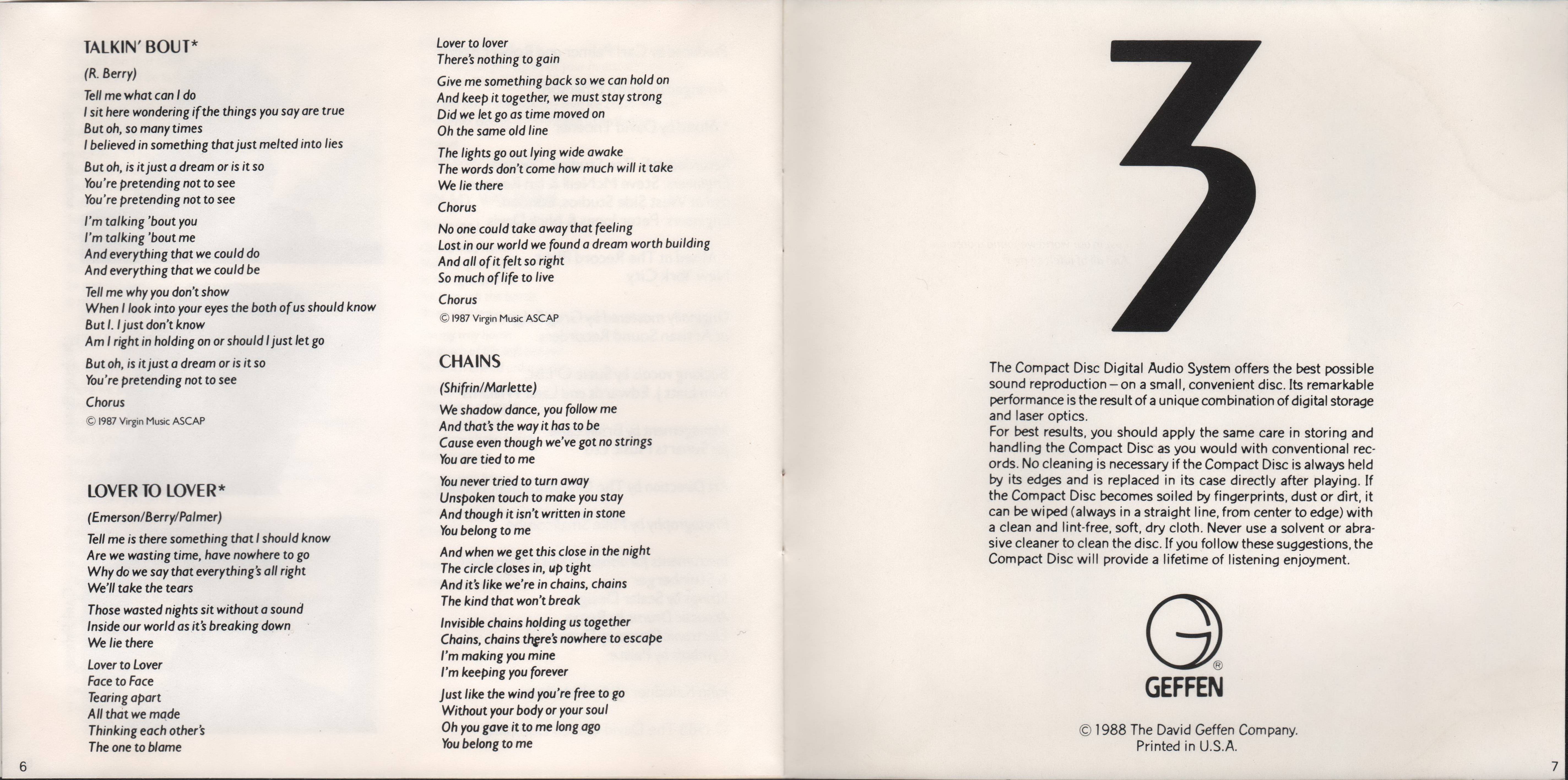 Emerson, Lake and Palmer 3 To The Power of Three : Booklet 4